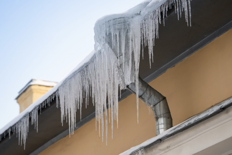 ice and water shield on roof to help with ice dams and water buildup